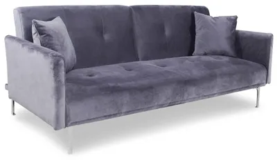 Image de MENZZO Canapé convertible clic-clac 3 places Carla Velours Gris