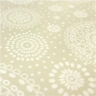 Wachstuch-Stoff für Tischdecken Meterware ab 1m x 140cm abwischbar Tischdecke Gartentischdecke Mandala beige