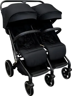 Produktbild von DERYAN Luxe XP Twin Buggy XL - Doppelter Buggy - Zwillingsbuggy - Kompakt und leicht - Schwarz