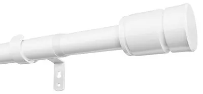 Gordijnroede, ausziehbar 71-228 cm, Edelstahl, weiß