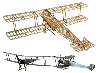 Produktbild von Avro 504K Modellflugzeug Set mit lasergeschnittenem Balsaholz 1:20