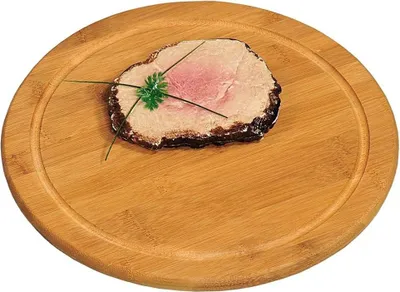 Produktbild von Fleischteller aus -em Bambus Ø 25 cm - Lunch-Teller, Pizzateller, Holzteller, Schneidebrett