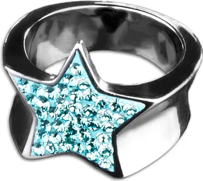 Produktbild von viva-adorno Gr. 57 (18,1 mm Ø) Edelstahl Ring Damenring Multi Kristall Stern verschiedene Farben RS32,türkis
