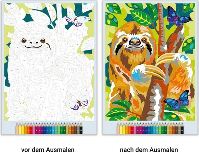 Produktbild von Ravensburger 48955 Malen nach Zahlen Ravensburger Malen nach Zahlen Animal Dreams - 64 Seiten - 24 Farben - Malbuch mit nummerie