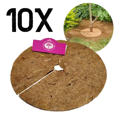 Obrázek produktu pro 10x kokosový kotouč Ø30cm - Ochrana rostlin - Krycí kroužek - Ochrana proti mrazu - Bez plevele - Udržuje vlhkost