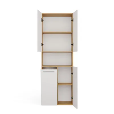 Produktbild von NEL 1K DK Badezimmerschrank mit Wäschekorb, Eiche Artisan / Weiß