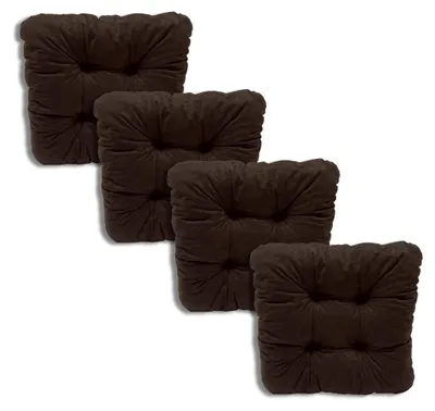 Obrázek produktu pro Sada 4 prošívaných podsedáků na židle 40x40x8 cm z mikrovlákna - 1021