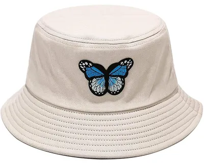 Zdjęcie produktu dla Czapka Fischerhut, bawełna, motyl, haft, beżowy, uniwersalny rozmiar