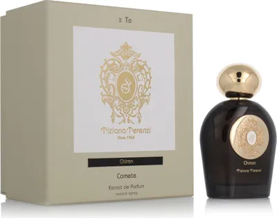 A perfume bottle and its box are displayed on a white background.