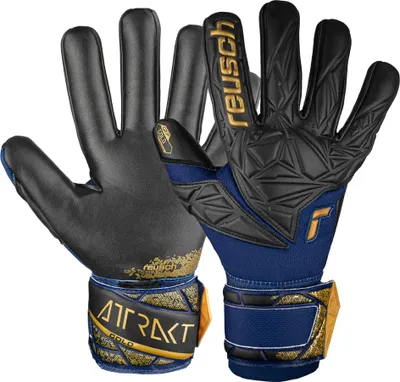 Immagine prodotto di Guanti da portiere Reusch Attrakt Gold NC con Negative Cut 4411, blu/oro/nero, taglia 10,5