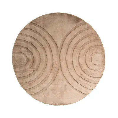 Produktbild von Volero - Hochflor Teppich Rund - Carvy Arches Taupe - Ø 80 cm - Wohnzimmer, Esszimmer, Kinderzimmer, Schlafzimmer, Babyzimmer - Boho, Klassik, Industrielle, Ländlich, Modern, Skandinavisch