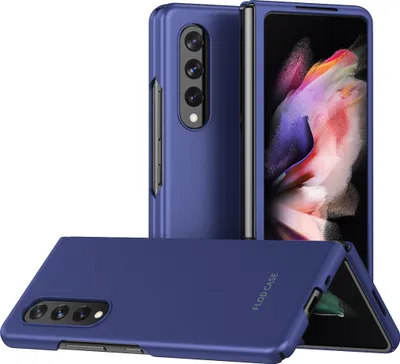 Produktbild von Galaxy Z Fold3 5G Hülle, Ultra dünn Folable Matt PC Handyhülle Stoßfest Kratzfest Schutzhülle für Samsung Galaxy Z Fold 3 5G Blau