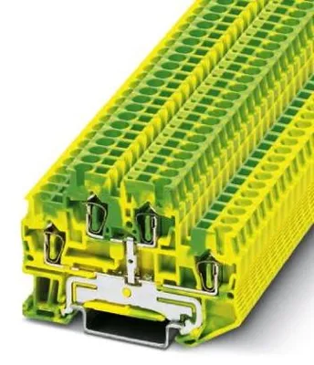 Obrázek produktu pro Koncovka 0,08-4qmm gn-ge - Zemnicí svorkovnice 2 póly 5,2 mm STTB 2,5-PE