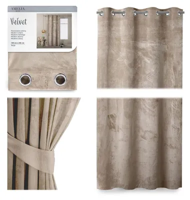 Produktbild von Vorhang Ösenschal Verdunklungsvorhang blickdicht 140 x 270 cm - Beige