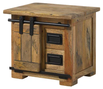 Produktbild von MASSIVMOEBEL24.DE Nachttisch Mango 50x40x45 natur lackiert RAILWAY #1012