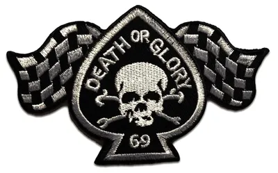 Produktbild von Death Or Glory Biker - Aufnäher, Bügelbild, Aufbügler, Applikationen, Patches, Flicken, Zum Aufbügeln, Größe: 9,5 x 6,2 cm
