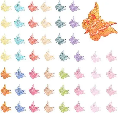 Image de Barrettes papillon - 50 pièces, mini, pour filles, petites, mignonnes - colorées