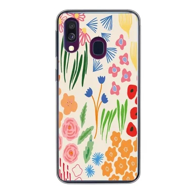 Produktbild von MuchoWow® Handyhülle Schutzhülle Hülle für Samsung Galaxy A40 Blumen - Muster - Feldblumen Silikon Softcase Handy Hülle - Handy-Tasche