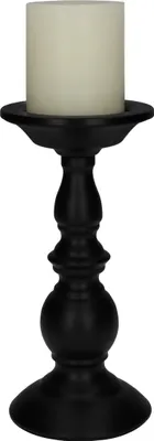 Obrázok produktu pre QUVIO Sviečka - Sviečka - Sviečka - Dekoratívny svietnik - Čierna - Kov - 21 cm (d)