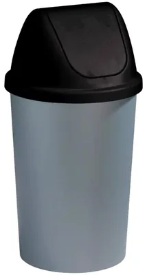 Produktbild von Schwingdeckeleimer Twinga 45 Liter grau/schwarz