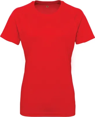 Image de T-shirt femme Tri Dri col rond manches courtes RW4852 (XL) (Rouge feu)