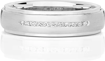 Produktbild von 9 Karat (375) Weißgold 6mm Soft Court Form Diamant Trauring/Ehering/Hochzeitsring Brillant-Schliff 0.17 Karat H - PK1, 64 (20.4); TRS380059KWRSV
