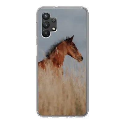 Produktbild von MuchoWow® Handyhülle Schutzhülle Hülle für Samsung Galaxy A32 5G Pferd - Luft - Gras Silikon Softcase Handy Hülle - Softcase