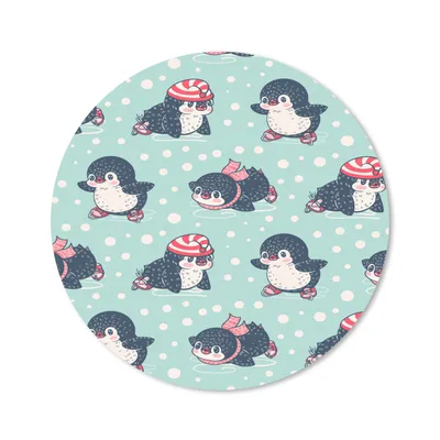 Produktbild von MuchoWow® Mauspad Mousepad Pinguin - Schlittschuhe - Mütze - Kinder - Muster 20x20 cm - Mousepads - Maus Mat - Pad - Mausunterlage - Schreibtischmatte