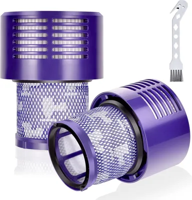 Produktbild von V10 Filter für Dyson – 2 Stück Ersatzfilter für Dyson V10 SV12 Cyclone Animal Absolute, Motorhead Hepa Filter mit Reinigungsbürste