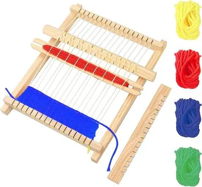 Image de Kit de mini-métier à tisser en bois pour enfants