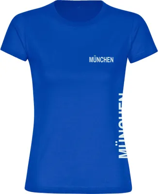 Produktbild von multifanshop Damen T-Shirt - München blau - Brust & Seite, blau, Größe XL