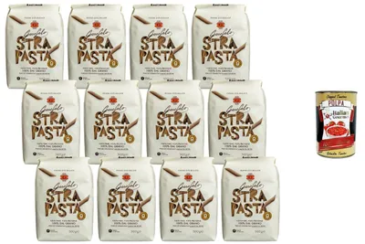 Produktbild von Italian Gourmet Penne Ziti Rigate Strapasta 12x500 g – italienische Hartweizenpasta, extra bissfest, ideal für Saucen & Ofengerichte, Vorratspack für Familie & Gastronomie + Italian Gourmet Polpa