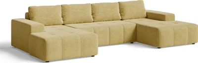 Produktbild von Ecksofa in U Form - Mit Schlaffunktion und Bettkasten - 336x76x155 cm - Gelb - Polstermöbel - Couchgarnitur - Schlafsofa - ORION