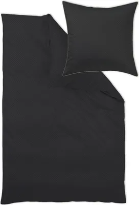 Produktbild von Curt Bauer Mako-Brokat-Damast-Bettwäsche-Garnitur Dessin 9008 AREZZO Farbe ebenholz-3826 Größe 155x220 + 80x80 cm