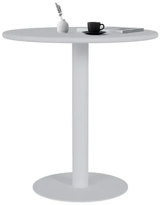 Image de Table bistrot Jarla en MDF, de couleur blanche. Dimensions : 70 x 70 x 73 cm