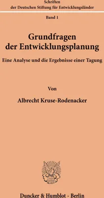 Produktbild von Grundfragen der Entwicklungsplanung.