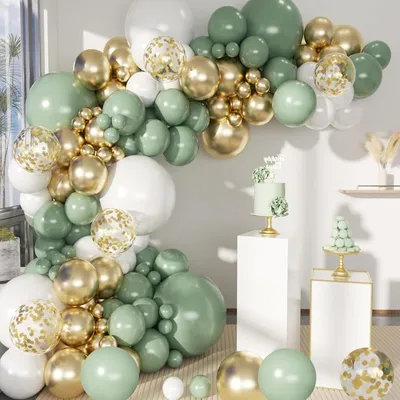 Ballonbogen-Set, 150-teilig, salbeigrün, 45,5 cm, für Partys