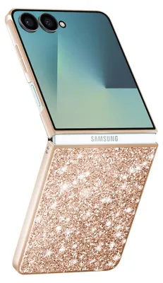 Image de Avizar, coque pailletée Galaxy Z Flip7, scintillante et particulièrement élégante, rose champagne