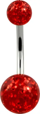 Produktbild von Bauchnabelpiercing 316L Edelstahl Acryl Glitzer Glitter Banane Belly Banana 10 mm