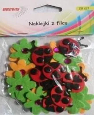 Produktbild von Naklejki z filcu biedronki i kwiatki 28szt
