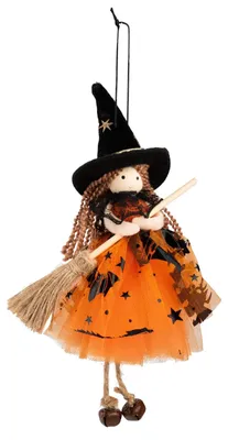 Halloween Heksenfigur Hängedekoration 21 cm, Tischdeko