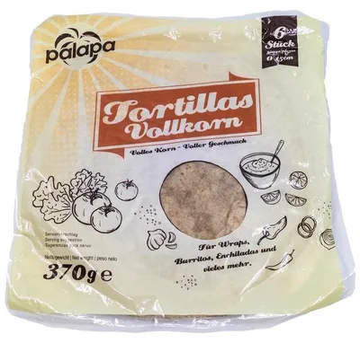 Zdjęcie produktu dla Tortilla pełnoziarnista Palapa fresh 25 cm do fajitas i miękkich tacos 370 g