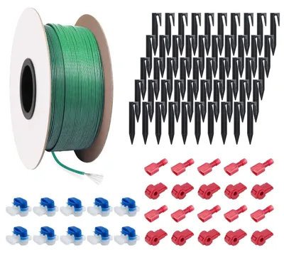 Begrenzungskabel 100m + 50 Heringe + 10 Verbinder + 10 Klemmen