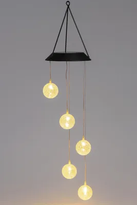 Produktbild von Solar Windspiel 6LED L 67 cm Garten Terrasse Balkon solarbetrieben Windlicht dekorativ beweglich | 9 Stück