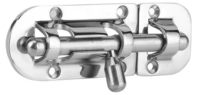 Image de Serrure à pêne cylindrique en acier inoxydable pour porte de cabine de bateau – Quincaillerie marine – 110 x 38 mm