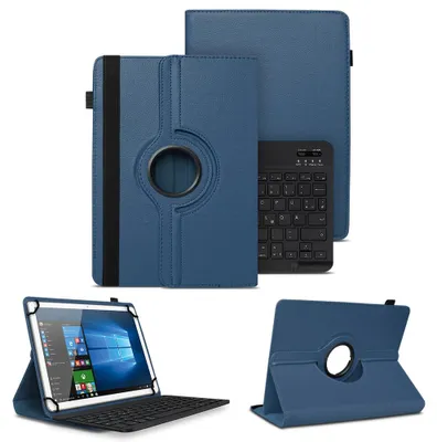 Produktbild von Schutzhülle für Telekom T Tablet /2 Bluetooth Tasche 360 Drehbar QWERTZ TastaturFarben:Blau
