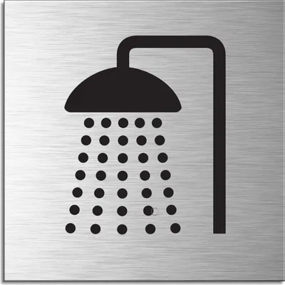 Produktbild von Schild - Dusche | Türschild 120 x 120 mm Aluminium selbstklebend