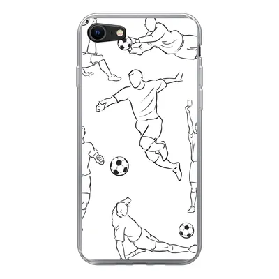 Produktbild von MuchoWow® Handyhülle Schutzhülle Hülle für iPhone 8 Eine Illustration von Spielern in verschiedenen Positionen - Junge - Mädchen - Kinder Silikon Softcase Handy Hülle - Schutzhaube