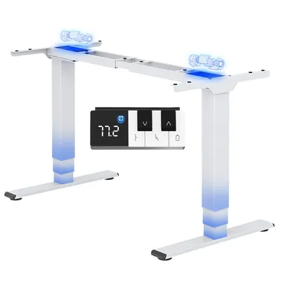 Obrázek produktu pro FLEXISPOT EC5 Pro – elektricky výškově nastavitelný psací stůl, nosnost 160 kg, 2 výkonné motory, design klávesnice klavíru, USB port, bílá barva