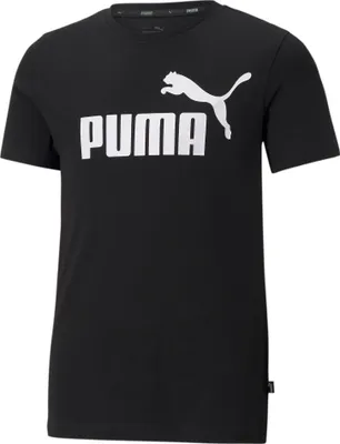Produktbild von PUMA Jungen T-Shirt Essential Schwarz Kurzarm 7-8 Jahre mit Logo, 100% BCI Baumwolle, bluesign® Partner